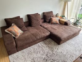 Bequemes tiefliegendes Sofa L-Form