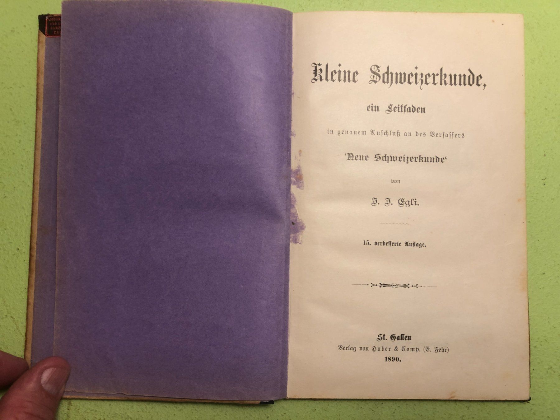 Libri: J.J. Egli: Kleine Schweizerkunde – Usato da Zürich venduto da allp 1