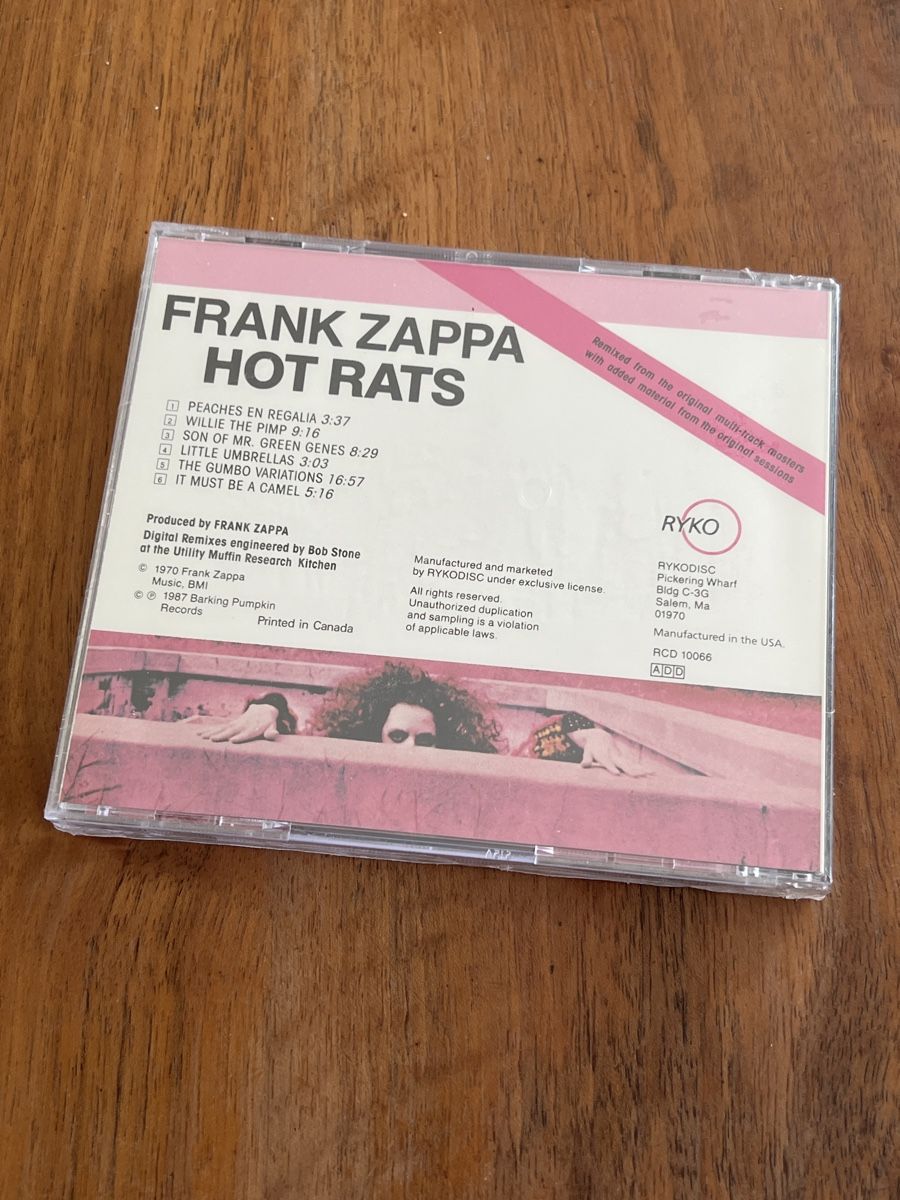 CDs: Frank Zappa - Hot Rats (CD) – Neu und originalverpackt aus Uitikon-Waldegg von Rps 1