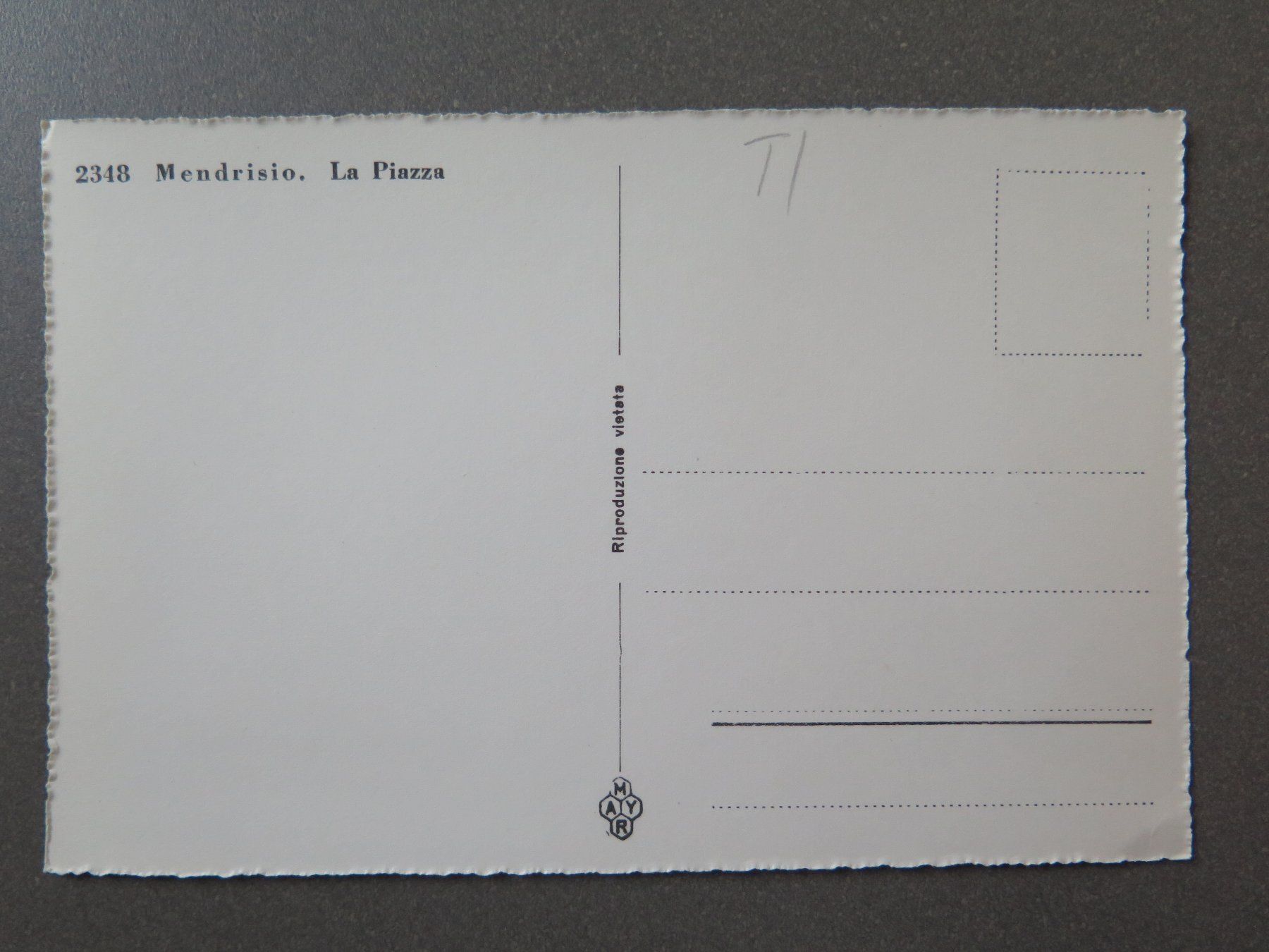 Cartoline postali: MENDRISIO - LA PIAZZA – Usato da Wittenbach venduto da lipasal 1