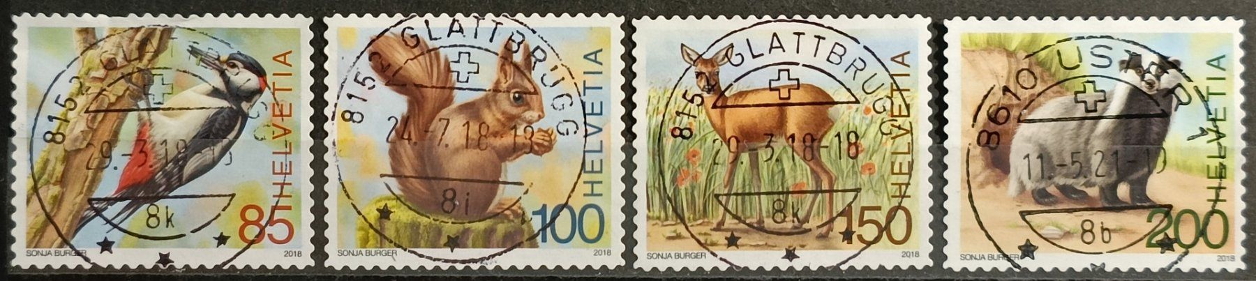 Tutti i francobolli: 2018 Tiere des Waldes Top Stempel – Usato da Dübendorf venduto da goeggi79