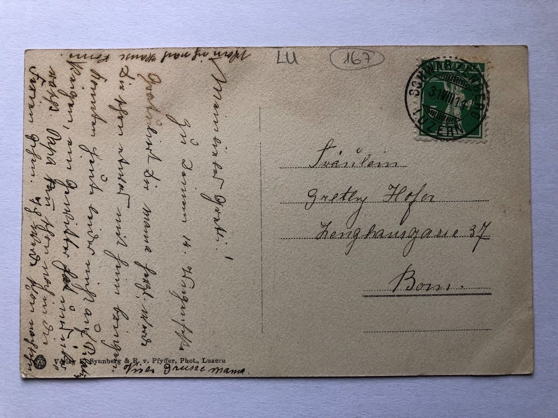 Cartoline postali: Schwarzenberg - gelaufen 1911 – Usato da Bassersdorf venduto da F-104fan 1