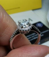 Bague argent avec diamant de moissanite 0,5 ct certifié GRA