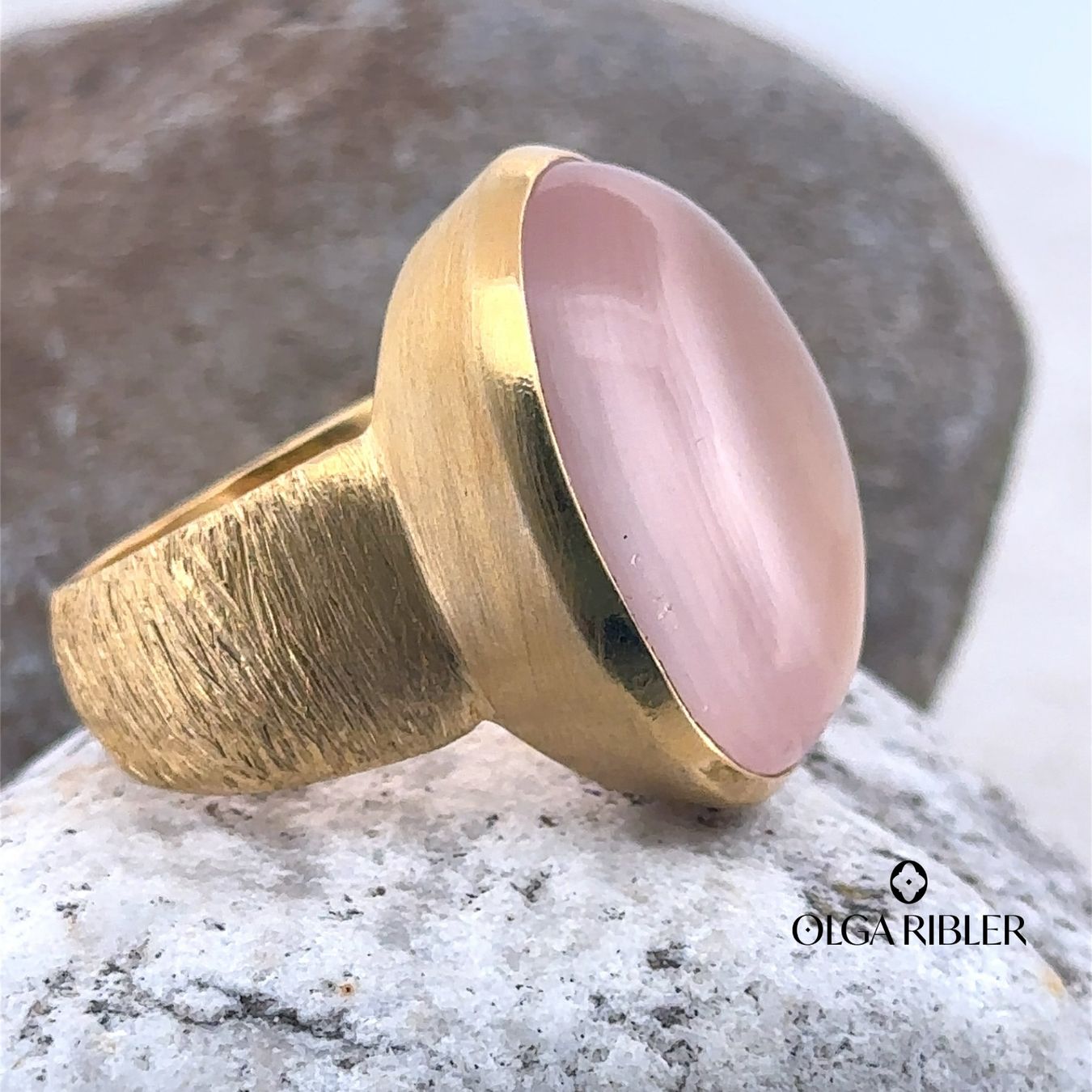 Olga Ribler Anelli: Statement Silber Ring 925 - Rosenquarz - Grösse 58 – Nuovo (secondo la descrizione) da Luzern venduto da Schmuckoutlet 3