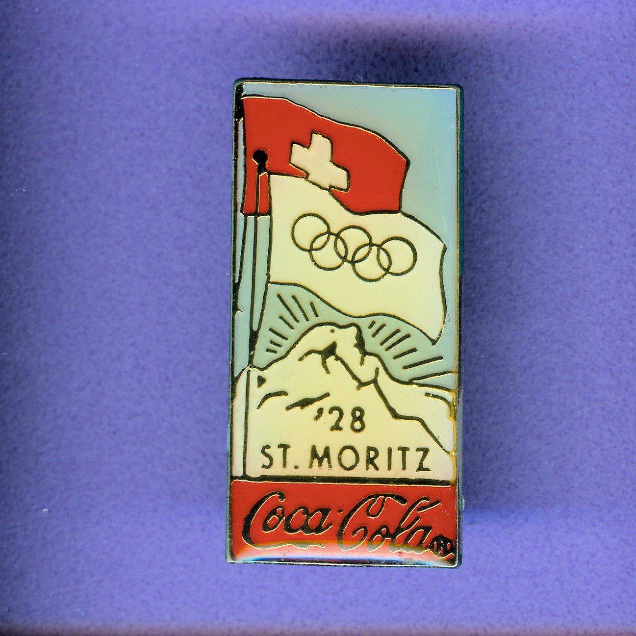Coca-Cola Placchette & Badge: Cola  Winter-Olympiade  ST.MORITZ 1928 – Usato da Winterthur venduto da Sammleroase
