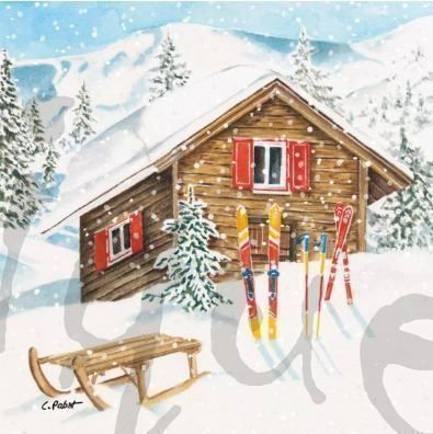 Tovaglioli: Serviette mountain cottage (1566) 2Stk. – Nuovo (secondo la descrizione) da Schlatt TG venduto da kreativ-atelier