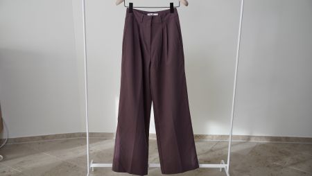 NAKD Sommerhose lila violett baggy Leinenhose Damen