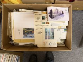 Schachtel Fundgrube Welt und Schweiz FDC /Bedarfsbriefe AK
