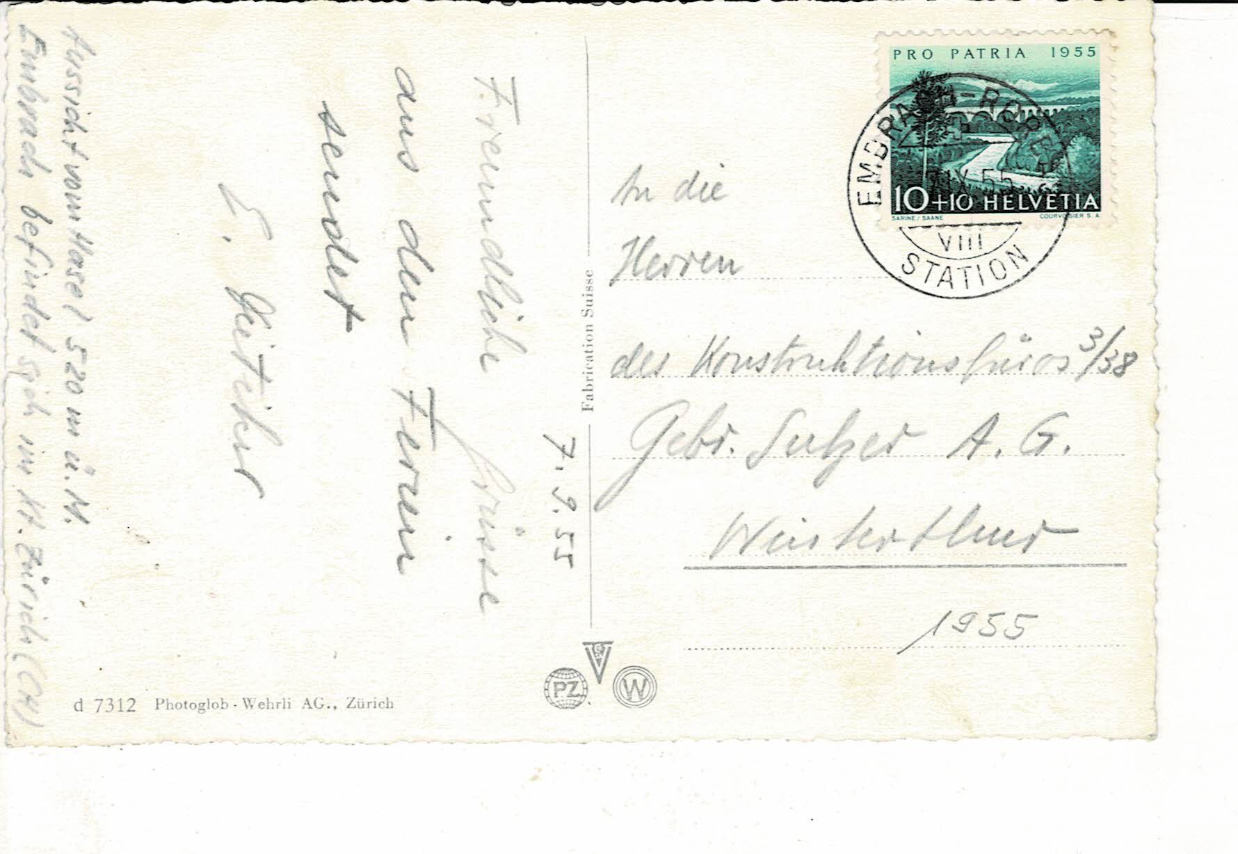 Cartoline postali: EMBRACH ZH gel. 1955! – Usato da Hergiswil NW venduto da Kartenfrau 1