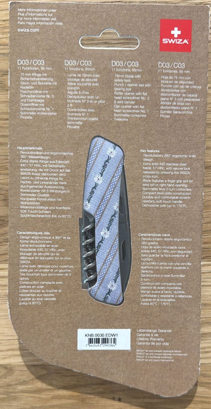Swiza Coltelli tascabile: SWIZA D03 11 FUNCTIONS TASCHENMESSER – Nuovo e nell'imballaggio originale da Zürich venduto da Frei-Occasionen 1