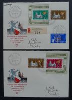 W33+W34, Lausanner Block 1955, W35 Ausschnitte auf Brief