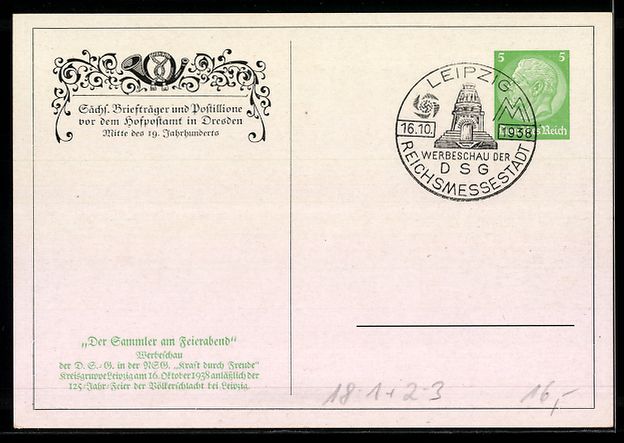 Entiers postaux: Dresden, Sächs. Briefträger, Postillio – D'occasion à Berlin par bartko-reher 1
