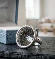 Edler Silber Ring 925 mit facettiertem Bergkristall- Neu