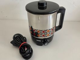 Vintage SIGG Reisekocher Edelstahl - Retro Muster - 1970er