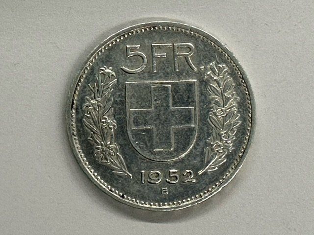5 Fr. Silber Schweiz 1952 (Gebraucht) in Herisau für CHF 23 – mit ...