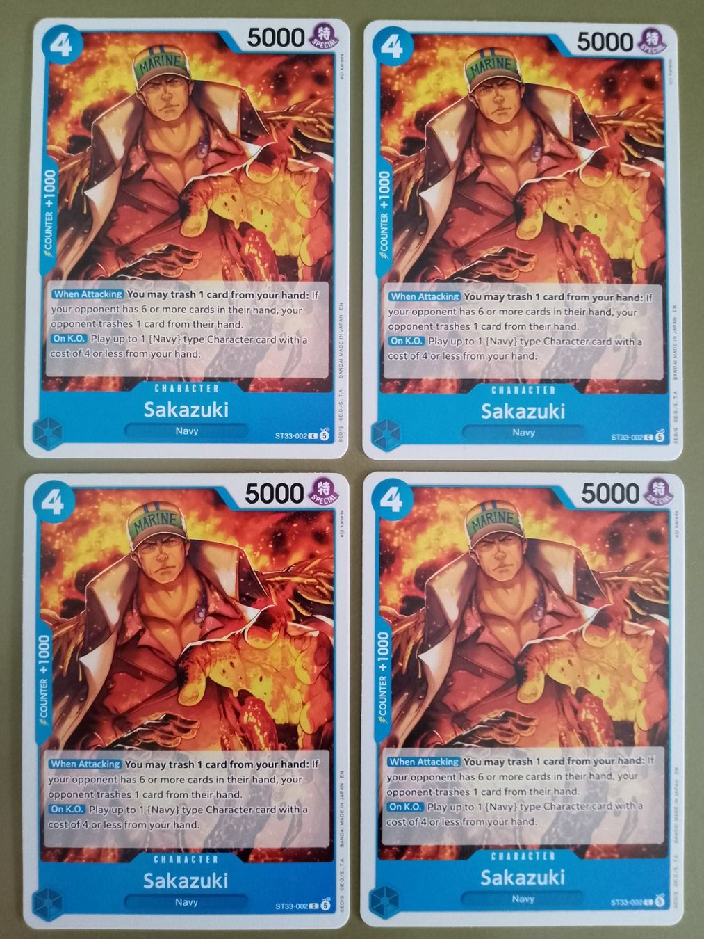 Bandai Carte collezionabili: One Piece 4x Sakazuki Starter Deck 33 Englisch ST33-002 – Nuovo (secondo la descrizione) da Jona venduto da Stack