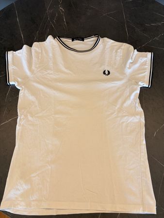 Fred Perry T-Shirt Weiss Herren Grösse S guter Zustand