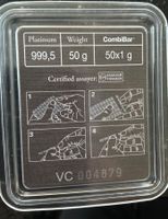 Valcambi Suisse 50g Platinum CombiBar 999,5