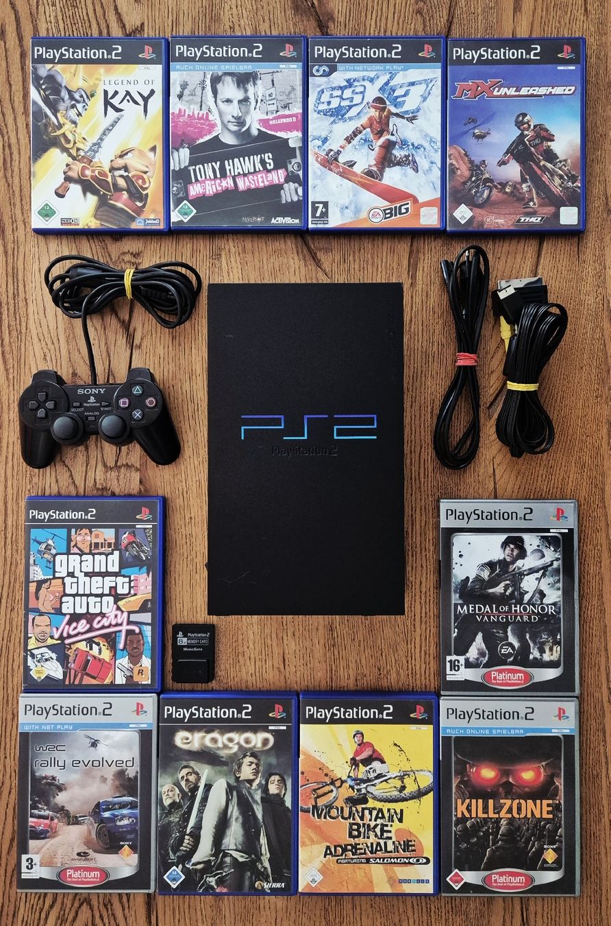 Sony Consoles: Sony PlayStation 2 + Controller + 10 Spiele – D'occasion à Au SG par KonsoleWerk