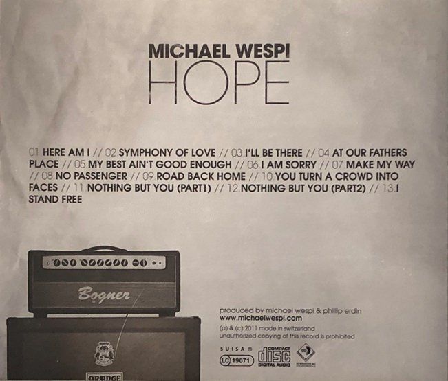 CD: Michael Wespi - Hope – Usato da Grüningen venduto da azulverde 1