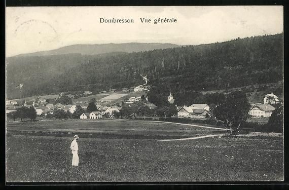 Cartoline postali: AK Dombresson, Vue generale, 1907 – Usato da Berlin venduto da bartko-reher