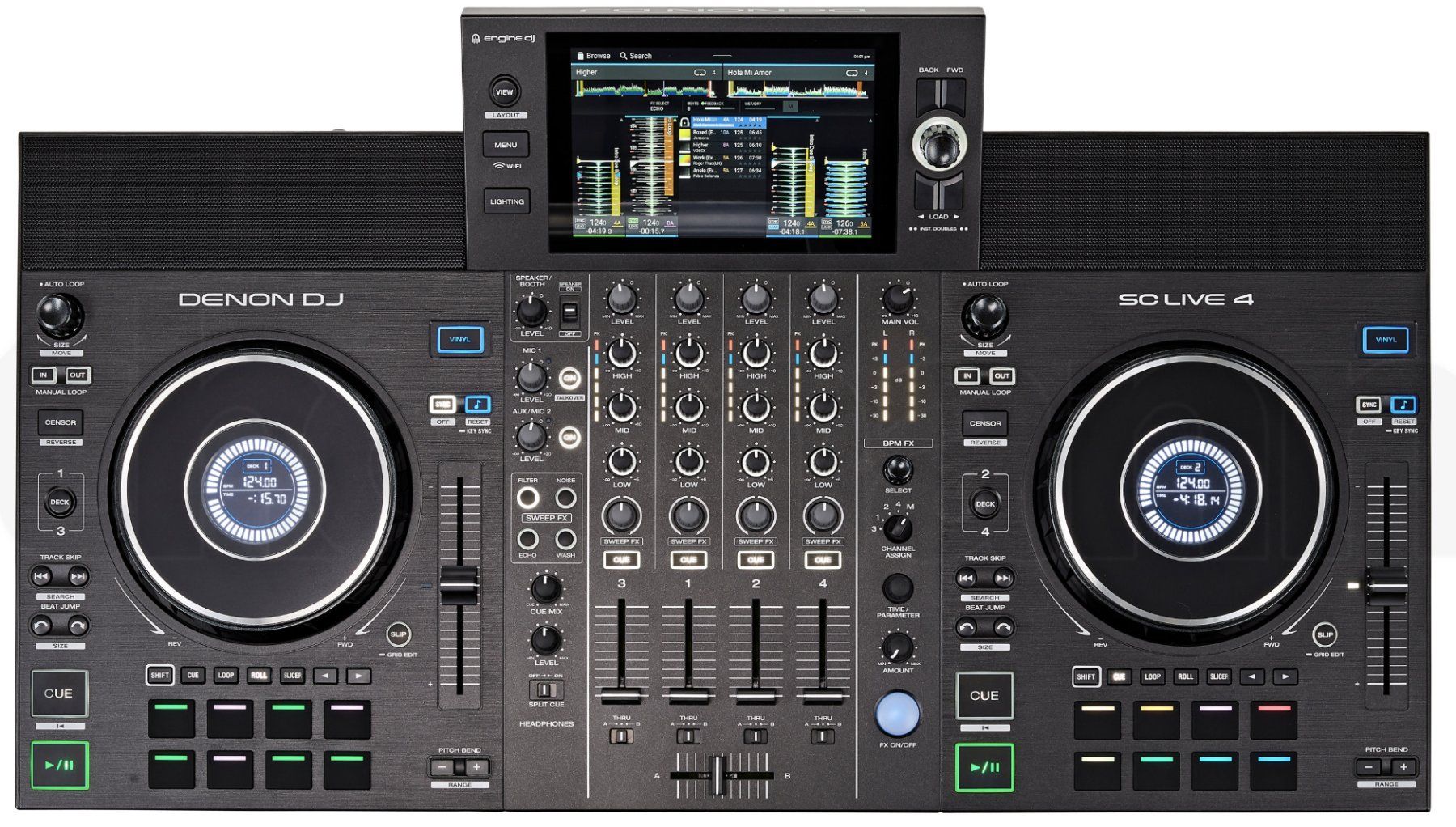 Denon Console di mixaggio: Denon DJ SC Live 4 Controller streamingfähig Set – Usato da Kehrsatz venduto da Bari81