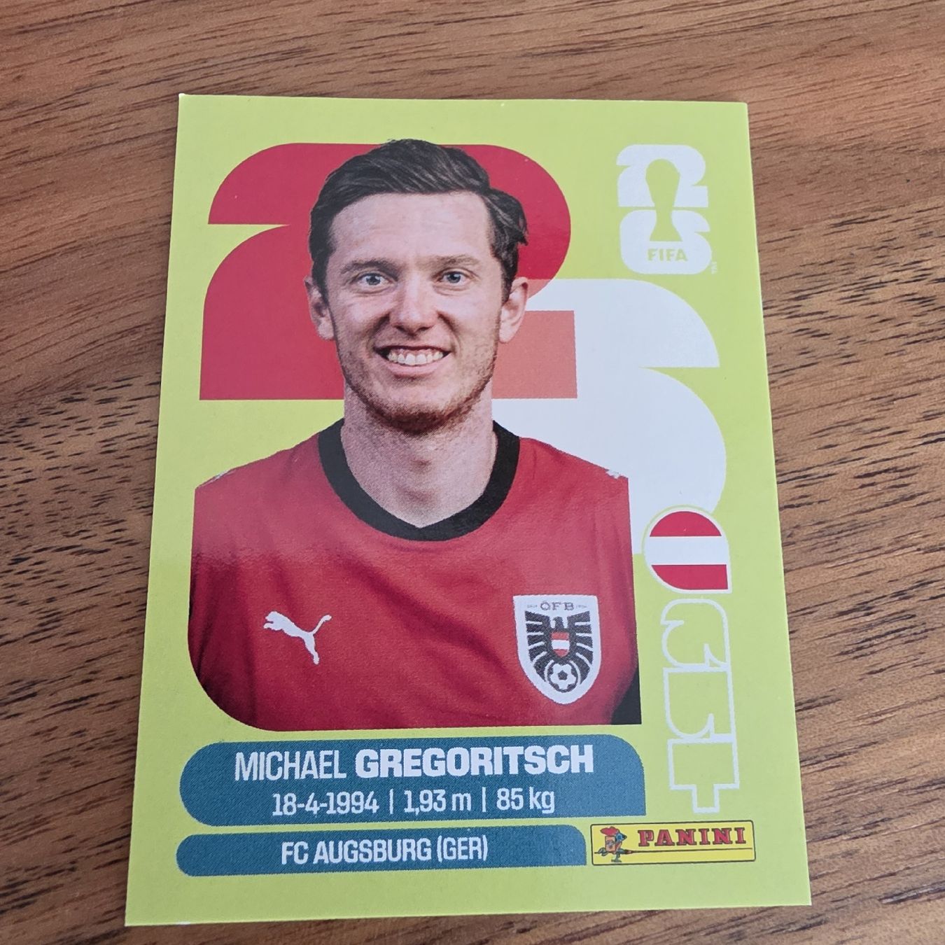 Panini Cartes à collectionner: Panini Michael Gregoritsch AUT19 – Neuf avec emballage d'origine à Buchs AG par LogoParts