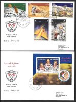 Fujeira 2 FDC Serie 833-837 + Block Apollo 15 31.1.1972