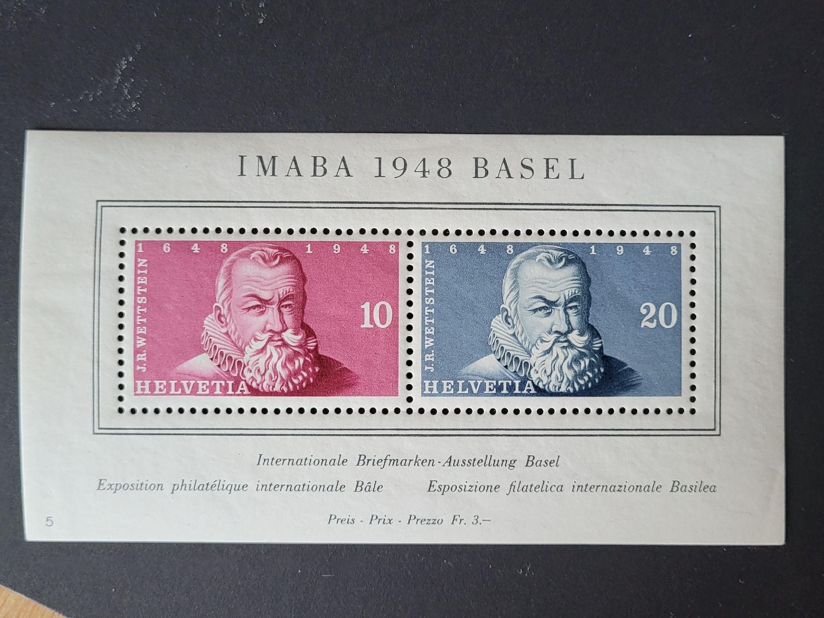 Tutti i francobolli: 1948,  Gedenkblock IMABA Basel – Nuovo (secondo la descrizione) da stäfa venduto da brandy66