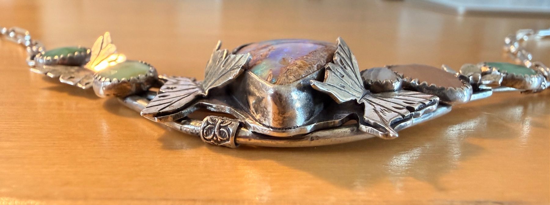 Ketten: Silber Collier mit Australischem Pipe Opal – Neu (gemäss Beschreibung) aus Frauenfeld von Scleo 7
