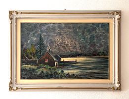 A. Busnelli suggestivo paesaggio lacustre ticinese
