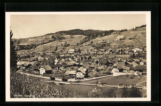 Cartoline postali: Langnau i. E., Gesamtansicht aus der Vog – Usato da Berlin venduto da bartko-reher