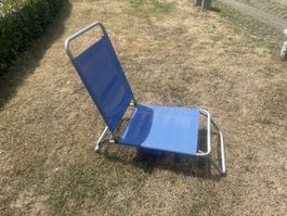 Strandliege klappbar blau Metall guter Zustand