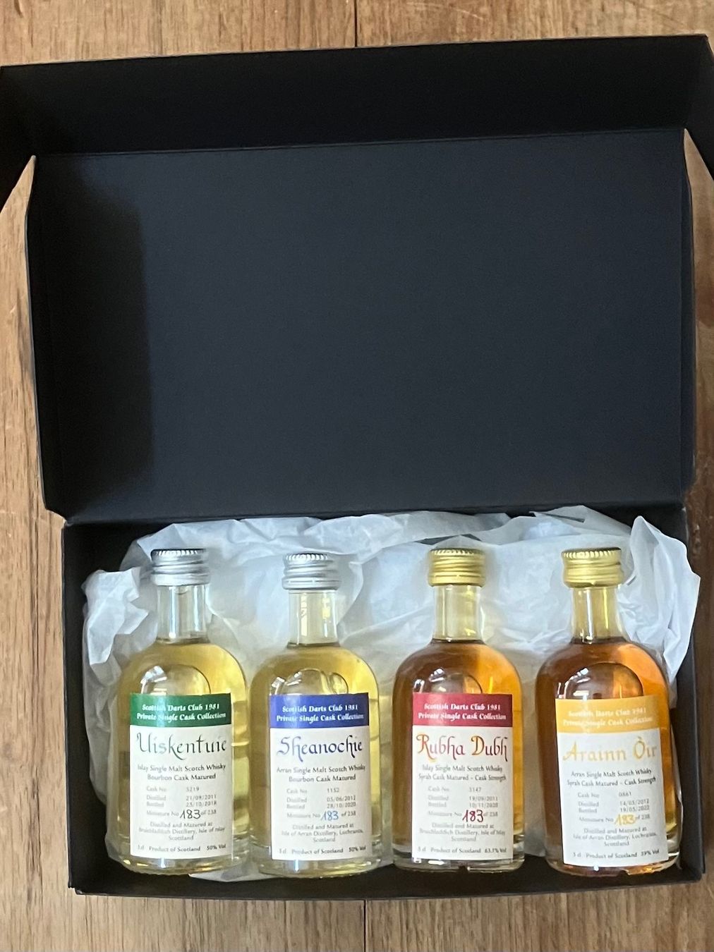 Arran Spirituosen: SINGLE MALT/SINGLE CASK MINIATUREN BRUICHLADDICH/ARRAN – Gebraucht aus Basel von lagavulin02 5
