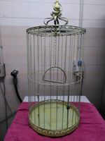Vogelkäfig aus Metall hellgrün im Vintage Stil gebraucht
