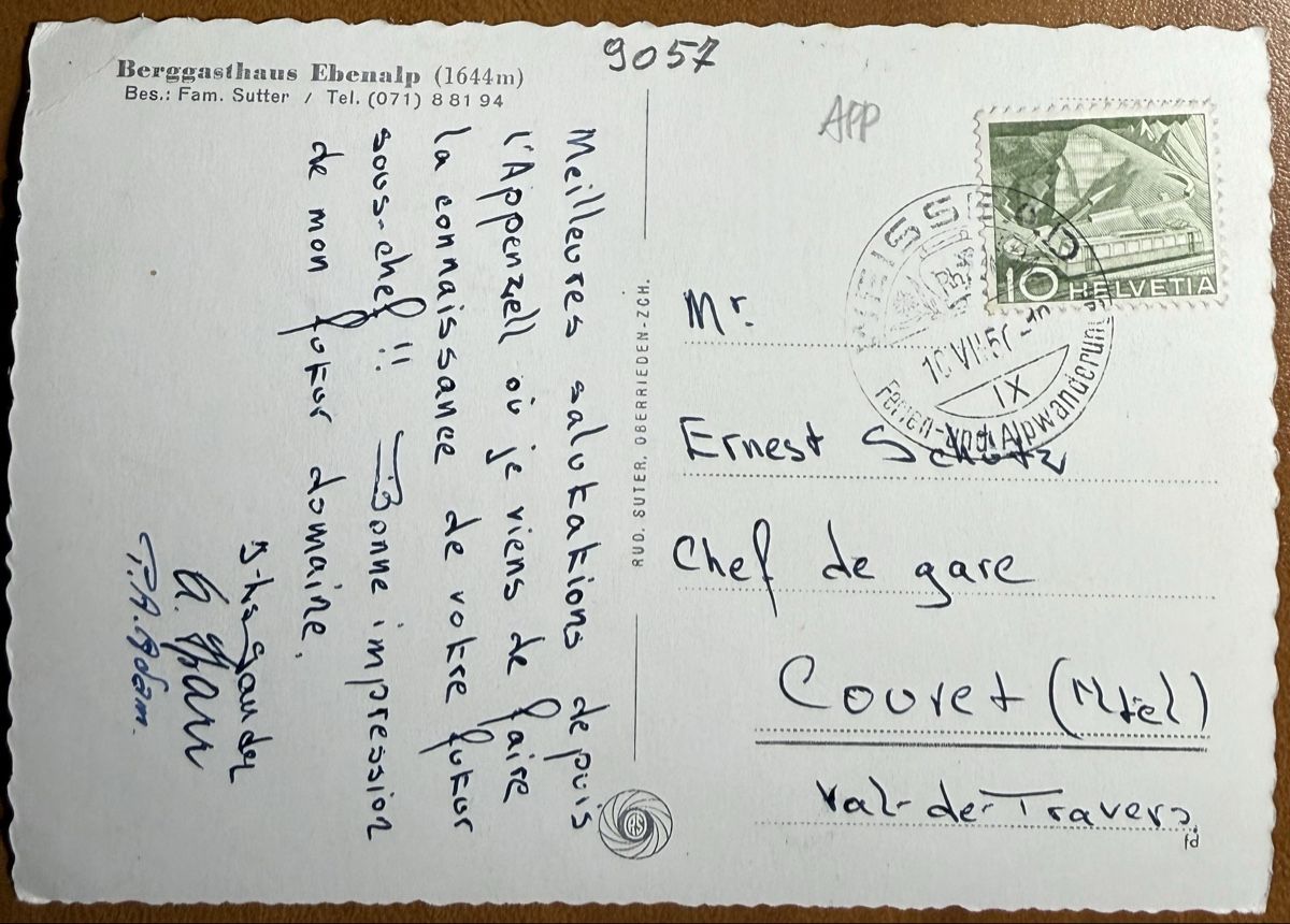 Cartoline postali: EBENALP - Berggasthaus 1957 – Usato da Lutry venduto da Ediego 1