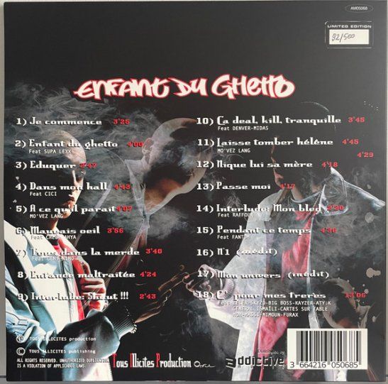 Schallplatten: LIM Enfant du Ghetto - Vinyle Rare Édition Limitée Numbered – Gebraucht aus etoy von Vinyle-is-back.com 1