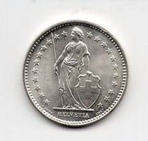 (984) Schweiz, 2 Franken 1921, Super stgl