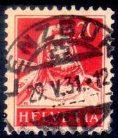 1931 VOLLSTEMPEL LENZBURG TELLBRUSTBILD 20 RP - DA106