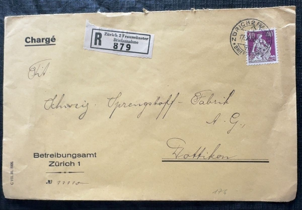 Alle Briefmarken: Briefumschlag mit Stempel und Briefmarke – Gebraucht aus birsfelden von tim0444