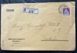 Briefumschlag mit Stempel und Briefmarke
