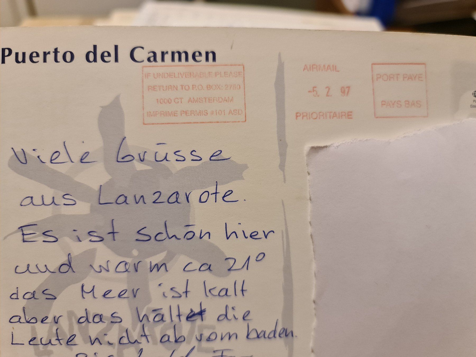 Cartoline postali: Ansichtskarte Lanzarote Puerto del Carmen Spanien – Usato da Dintikon venduto da Vexi 1