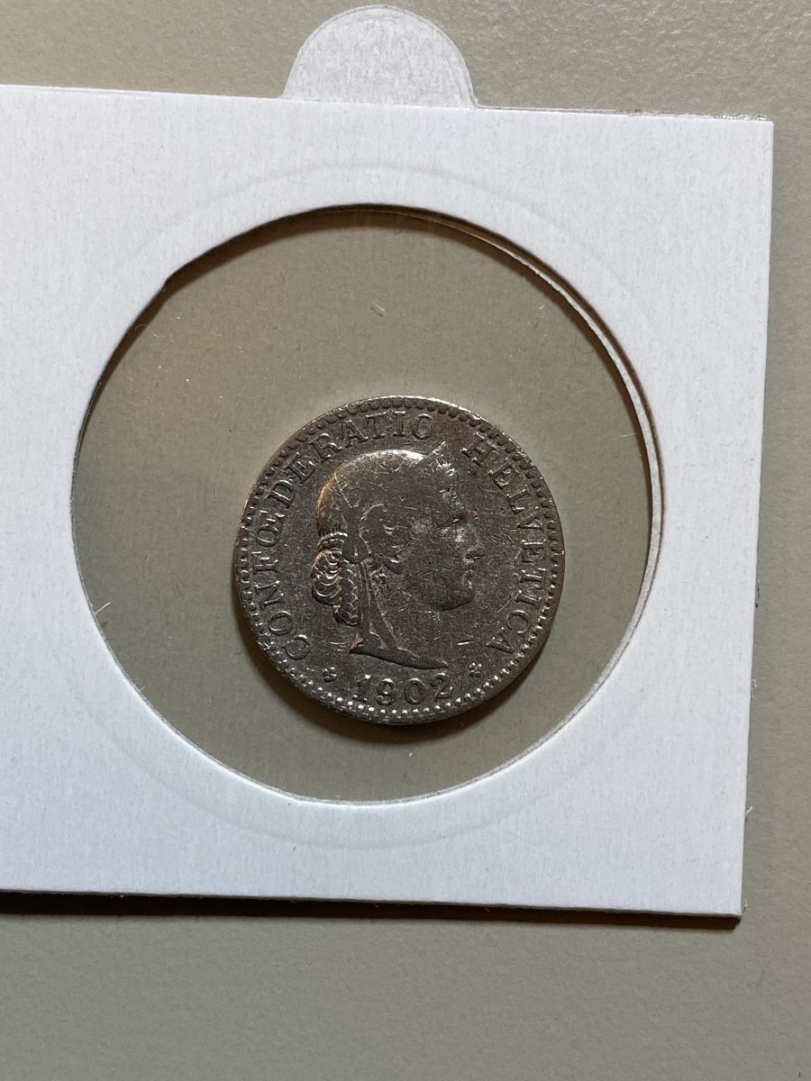 Alle Münzen: Suisse - 20 centimes - 1902 – Gebraucht aus Payerne von Mike1682 1