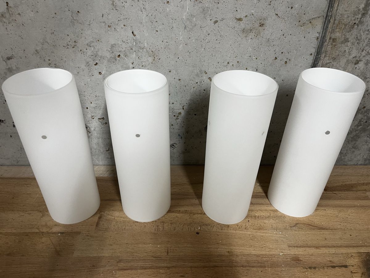 Lampadari & plafoniere: 4x Glas Schlauch Lampenschirm Diffusor Milchglas – Usato da Eiken venduto da Von_der_frei 4