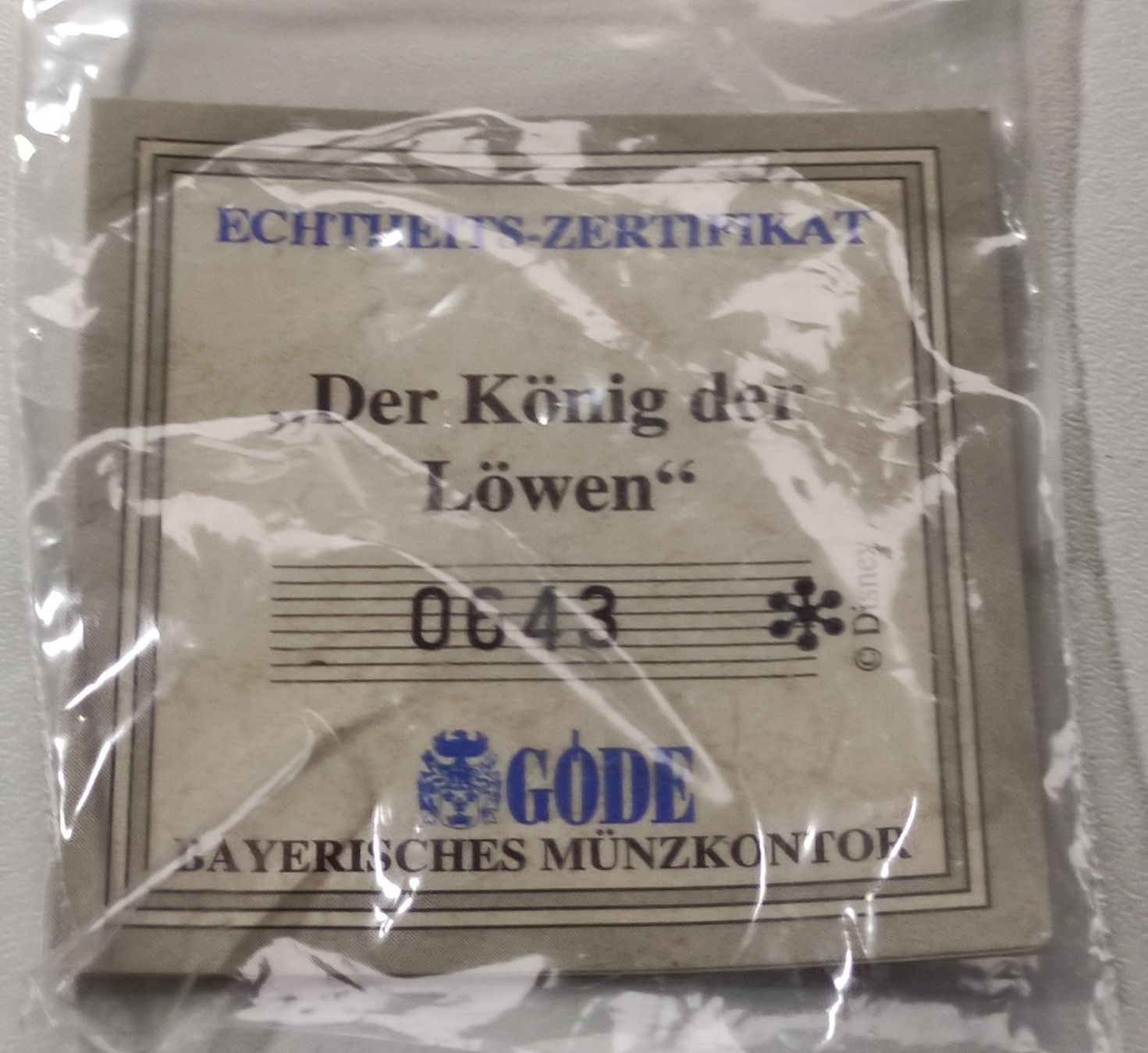 Medaglie: Medaille König der Löwen "Simba" – Usato da Baar venduto da Maxlee75 2