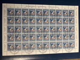 Schweiz 1965 Bogen Pro Patria 50+10Rp 1.Tag Zillis Abart