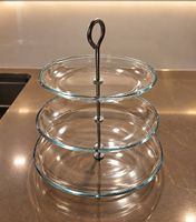 3-stöckige Glas-Etagere