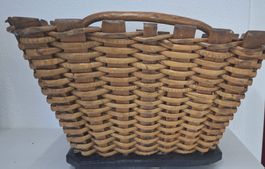 Antiker Korb, Holz, Handarbeit, Vintage, Deko, Herbst