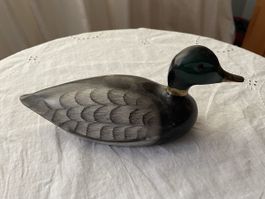 Ente aus Ton handgemalt farbig