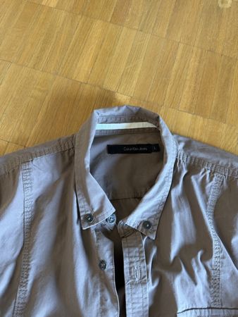 Calvin Klein Jeans Short Sleeve Shirt Size L Brown Used